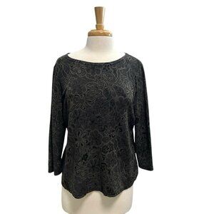 CUT LOOSE Floral Burnout Top Blouse Romantic Y2K 90s size Large